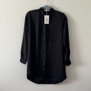 Heiress Beverly Hills NWT Black Button Down Shirtdress sz XSmall